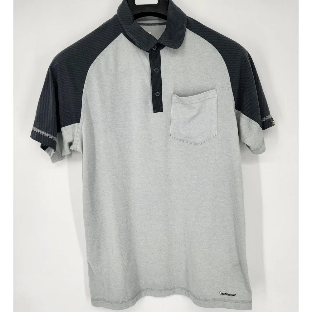 The North Face Polo Shirt‎ Men's Medium Gray 2 Tone Flash Dry Short Sleeve